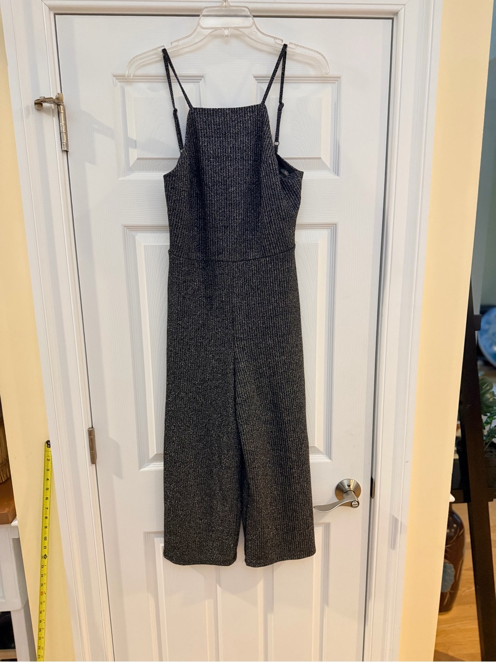 Ladies Size Small "wild fable" Charcoal Ribbed Wide-Leg Jumpsuit GUC
